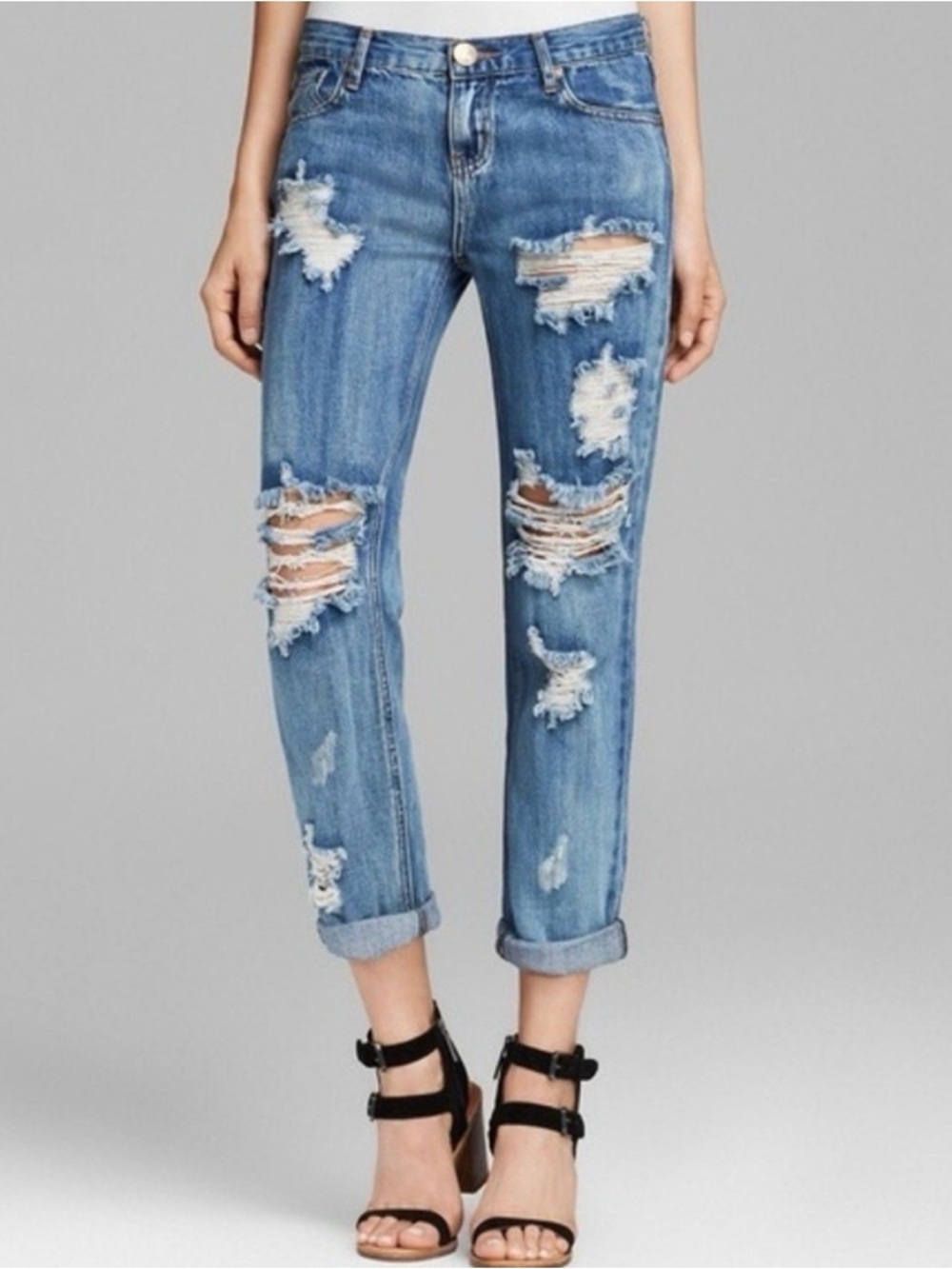 One x One Teaspoon Thrashed MidRise Straight Awesome Baggies Boyfriend Y2K Jeans
